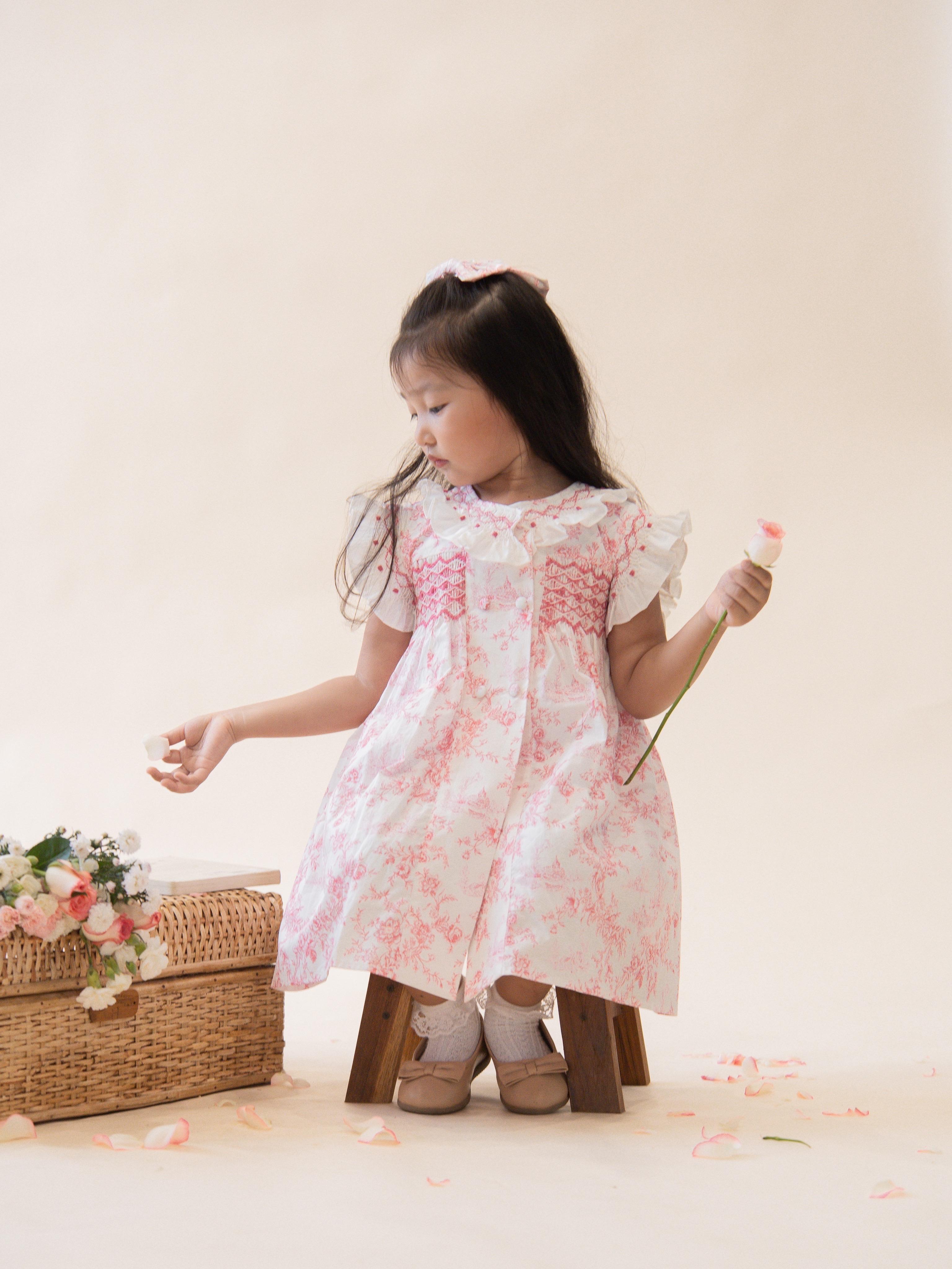 pink toile dress The Rosette Toile Dress – Boo and The Duck