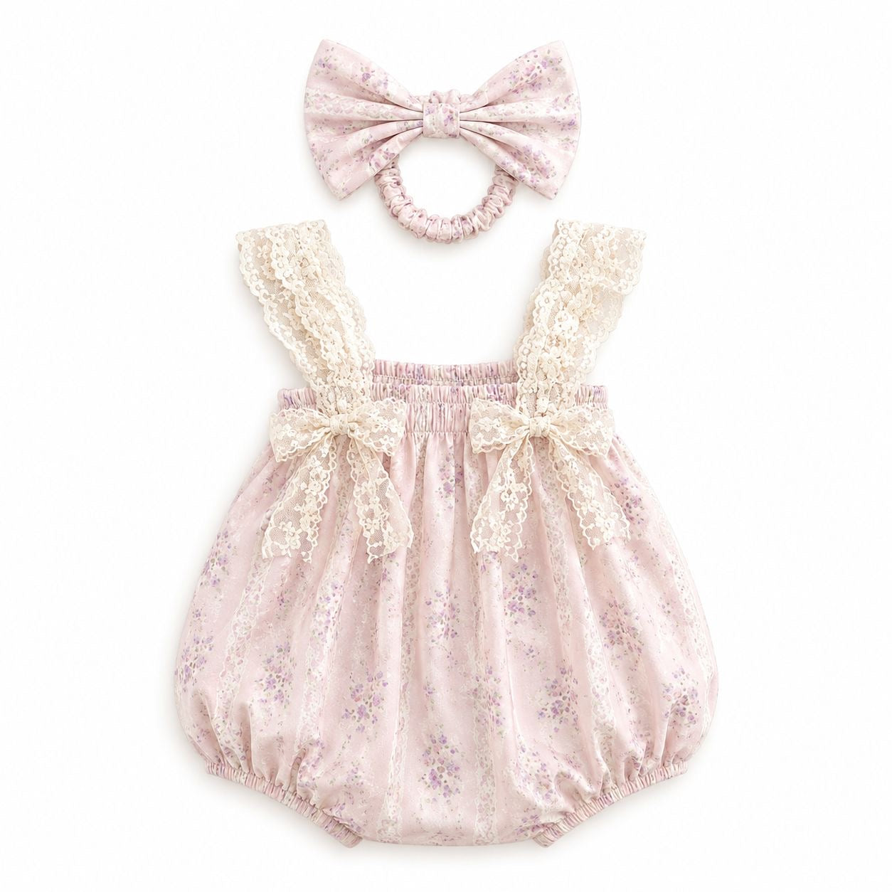 The Blush Lace romper