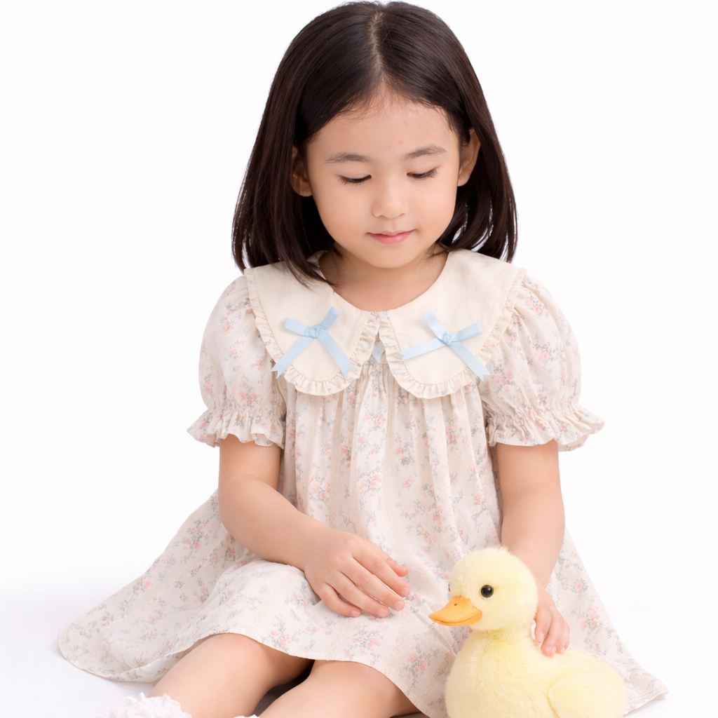 The Blue bow blossom dress
